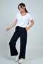 Women's Elastic Waist Lace-Up Side Pocket Palazzo Pants