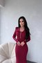 Princess Collar Knit Dress with Sleeve and Chest Detail - 3