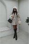 Taupe Fur-Trimmed Sleeves Belted Melton Coat