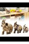 L Elephant Sculpture Lucky Feng Shui Golden Elephant Statue Sculpture Wealth Figurine Gift Home Dec. - 8