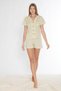 Boydan Buttoned Shorts Suit Heart Pattern Viscose 760-14 - 4