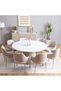 Margaret Dining Chair Set of 2 - Beige & Gold, Solid Wood & Metal, PU Upholstery, 2-Seater - 8