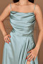 Satin Fabric Back Lace-up Evening Dress - ÇAĞLA - 2