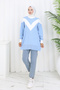 Patterned Knitwear Tunic S3017 Blue