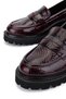 Women's Genuine Leather Claret Red Loafer Shoes - 4