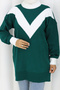 Patterned Knitwear Tunic S3017 Emerald Green - 2