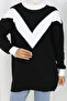 Patterned Knitwear Tunic S3017 Black - 2