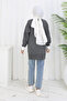 Patterned Knitwear Tunic S3017 Anthracite - 4