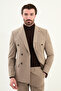 Straight Slim Fit Wide Collar Double Breasted Men's Suit Mink - 45420.25K - 4
