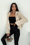 Fur Fabric Hooded Coat White - 3
