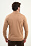 Plain Slim Fit Zippered Half Fisherman Men's Knitwear Sweater Caramel - 11561.25K - 3