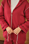 Women's Zipper Detailed Double Suit Red - 7
