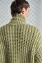 Thick Knitted Oversize Green Cardigan - 4