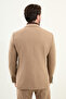 Straight Slim Fit Mono Collar Pocketed Trousers Elasticated Men's Suit Beige - 45411.25K - 5
