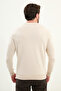 Patterned Slim Fit Crew Neck Men's Knitwear Sweater Beige - 11575.25K - 3