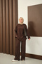 Women's Wrinkled Pattern Suit Brown