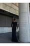 Princess Sleeve Stone-Detail Long Evening Dress 583078 BLACK - 3
