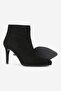 Women's Black Suede Genuine Natural Leather Size 35-40 Thin Heel Pointed Toe Boots & Booties - 3