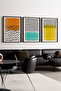 Wooden Black Framed 2 Piece Set Painting Huhu136 - Triple Painting Set Black Frame