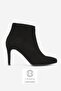 Women's Black Suede Genuine Natural Leather Size 35-40 Thin Heel Pointed Toe Boots & Booties