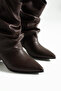 حذاء بكعب عالي بتفاصيل مطاطية على الطراز الغربي من كاي - 6