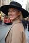 Women's Wide Brim Striped Cashmere Gondola Hat - 6