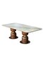Alhamra 8-Seater Stone Dining Table - 230x108x76cm, Durable Ceramic & Metal Design, 3 Years Warranty