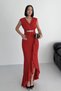 Women's Stoned Scuba Diving Fabric Double Breasted Collar Skirt Flounce Evening Dress Graduation Wedding Dress - 3