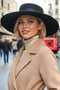 Women's Wide Brim Striped Cashmere Gondola Hat - 5
