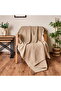Soft Shiny Sofa Throw - Beige / Brown - 130X170 cm