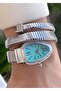 Silver Color Special Design Stone Wrapped Snake Model Women's Wristwatch - 2