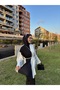 قميص كيمونو بتصميم قصة فضفاضة برباط رفيع - أبيض وأسود - 4