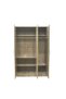Supreme 3-Door Wardrobe with Mirror, French Sonoma Oak Engineered Wood, 5 Shelves, 2-Year Warranty - 2