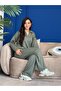 Modal Tracksuit Set with Collar Detail - Comfortable Soft Casual Women's Bottom Top Set - 5