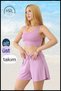 Women's Swimsuit with Shorts, Sporty Set, Lilac Color – 2 Layers, Suitable for Pool & Beach Use