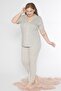 Boydan Buttoned Oversized Large Size Striped Short Sleeve Pajama Set B780-26 - 3