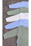 5-Piece Men's Colorful Long Sleeve Cotton Snap-On Baby Bodysuit - 3