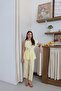 Yellow Shoulder Twist Detailed Blouse Pants Set - 4