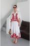 Burgundy Embroidered 100% Cotton Shirt Skirt Set