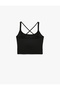 Slim Fit Drawstring Back Detail Covered Sports Tank Top - 4