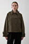 Khaki Hooded Short Trench Coat - 7003 - 4