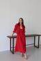 Red Modal Shirt Dress Set - 6