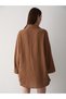 Brown 100% Cotton Linen Kimono Blouse with Lace Detail - 7