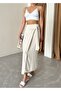 Stone Color Skirt with Side Tie Detail - 6