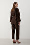 Bitter Brown Self-Wrapped Blouse Pants Set - 8752 - 6