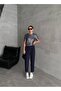 Navy Blue Ruby Buttoned Trousers - 4