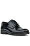 Black Patent Leather Lace-Up Oxford Children's School Shoes - 2