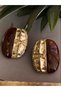 Brown Design Steel Vintage Model Earrings