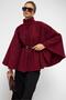 Belted Thick Poncho Bordo 3154 - 2