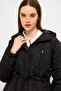 Hooded Waist Lace-Up Short Quilted Coat Black 6777 - 4